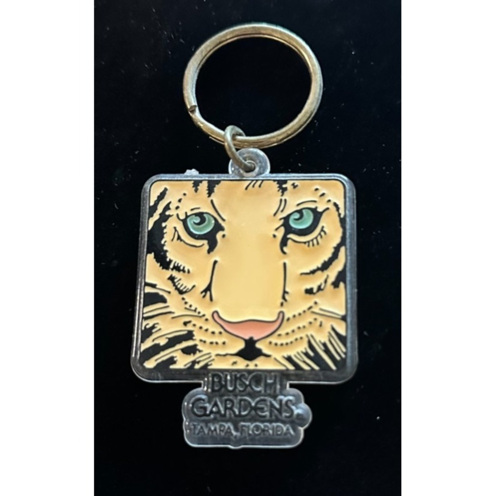 Vintage Busch Gardens‎ Tampa Florida Souvenir Tiger Key Chain